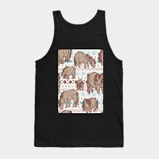 Fairisle Shetland Ponies - Brown Tank Top